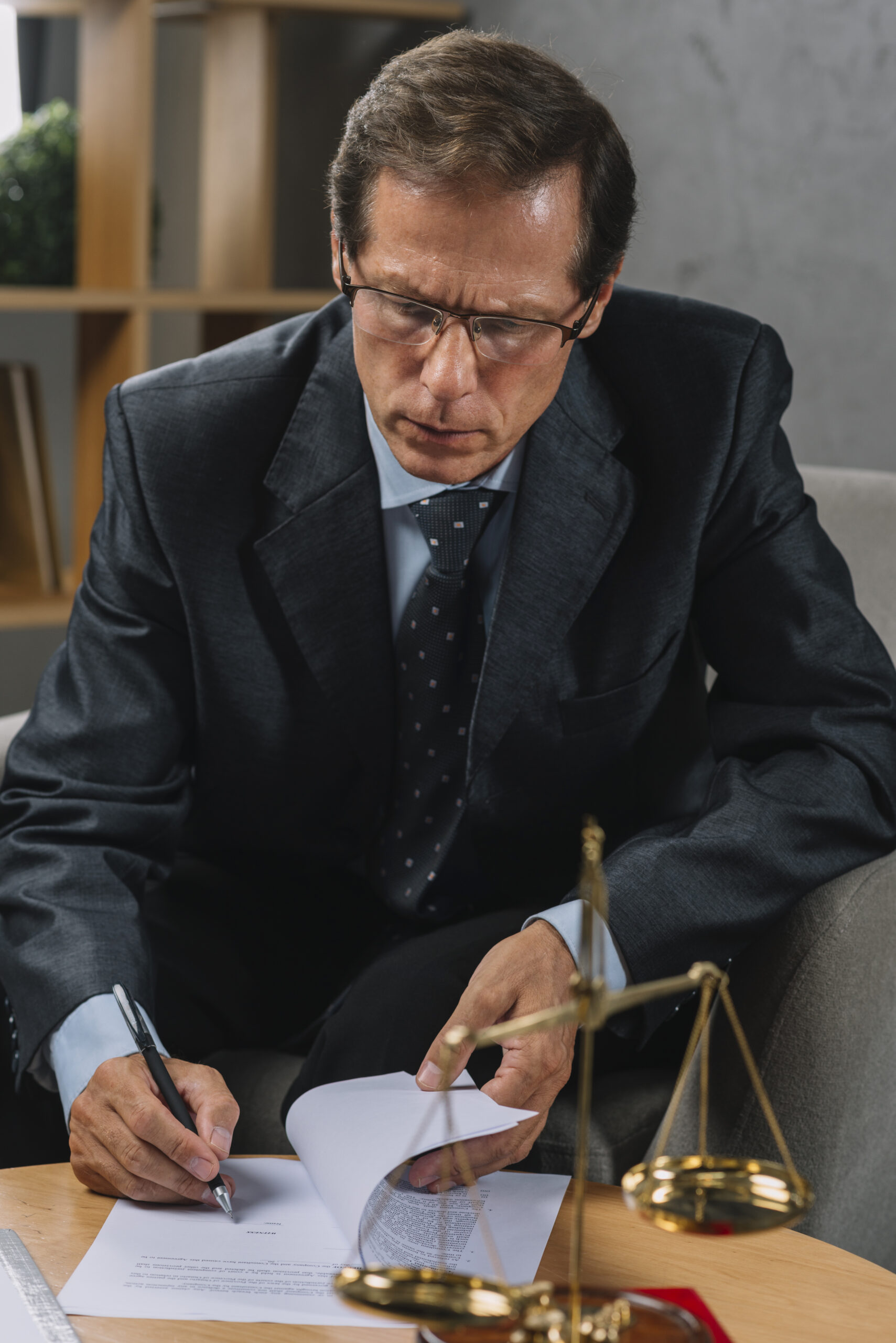 serious-mature-male-lawyer-signing-contract-with-pen-court-room